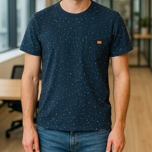 Superdry Navy Paint Splatter Graphic Pocket Tee